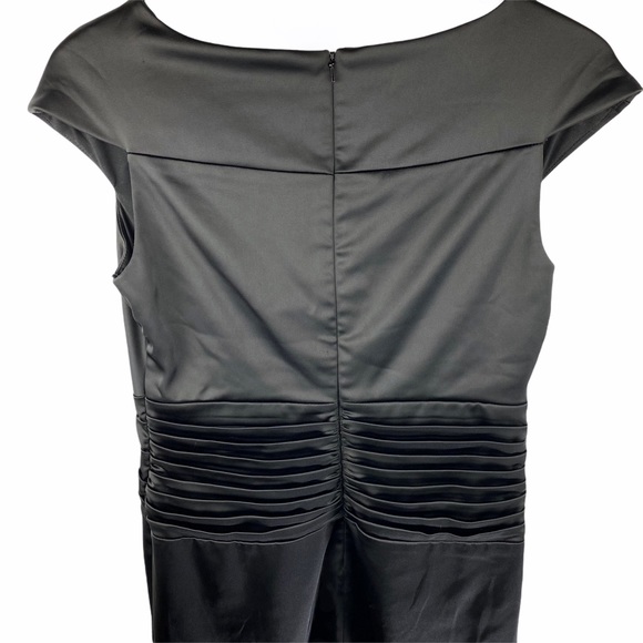Tadashi Collection Black Satin Ruched Dress 10 - Picture 8 of 8